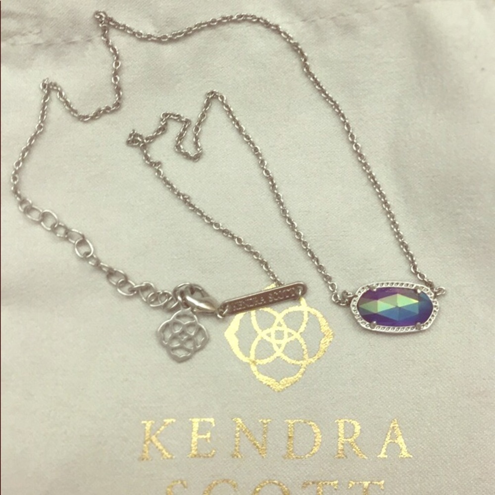 Kendra Scott custom silver iri cobalt Elisa